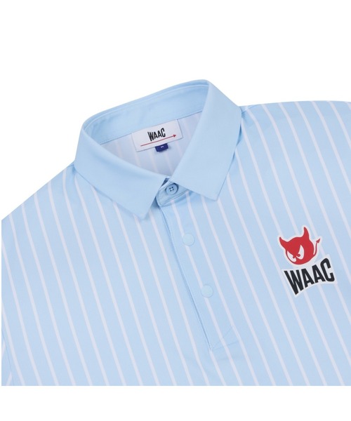 WAAC(ワック)の「MENS マルチストライプポロ(ポロシャツ・メンズ・ブラック/ライトブルー・MEDIUM/SMALL)」の8枚目の写真