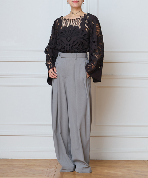 IENA LA BOUCLE(イエナラブークル)の「IENA LA BOUCLE カットワーク刺繍ブラウス(シャツ/ブラウス・レディース・ホワイト×ホワイト/ブラック・FREE)」の12枚目の写真