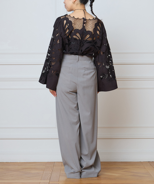 IENA LA BOUCLE(イエナラブークル)の「IENA LA BOUCLE カットワーク刺繍ブラウス(シャツ/ブラウス・レディース・ホワイト×ホワイト/ブラック・FREE)」の14枚目の写真