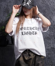 スノー加工 ドリッピング Tシャツ / Snow-Print Dripping T-Shirt