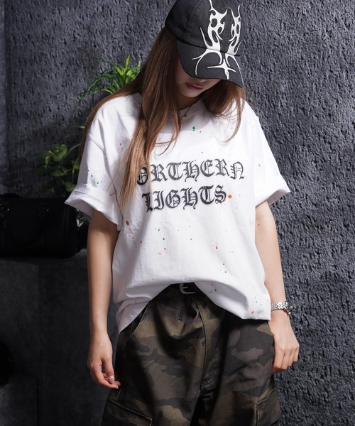 1111clothing(ワンフォークロージング)の「スノー加工 ドリッピング Tシャツ / Snow-Print Dripping T-Shirt(Tシャツ/カットソー・メンズ・ホワイト/ブラック・M/S)」の5枚目の写真