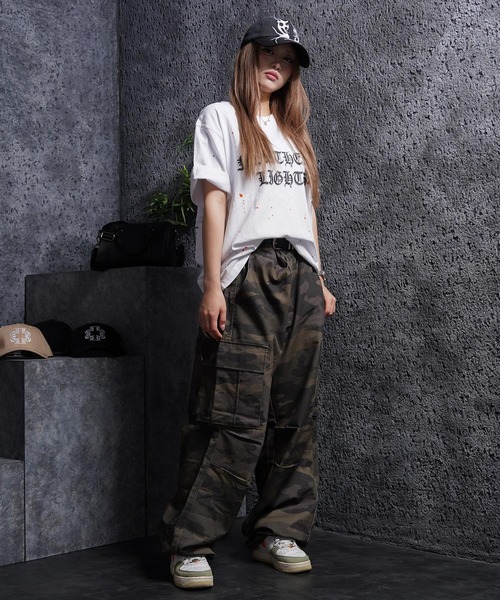 1111clothing(ワンフォークロージング)の「スノー加工 ドリッピング Tシャツ / Snow-Print Dripping T-Shirt(Tシャツ/カットソー・メンズ・ホワイト/ブラック・M/S)」の9枚目の写真
