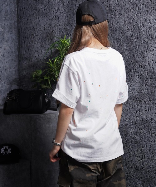 1111clothing(ワンフォークロージング)の「スノー加工 ドリッピング Tシャツ / Snow-Print Dripping T-Shirt(Tシャツ/カットソー・メンズ・ホワイト/ブラック・M/S)」の10枚目の写真