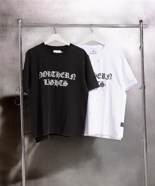 1111clothing(ワンフォークロージング)の「スノー加工 ドリッピング Tシャツ / Snow-Print Dripping T-Shirt(Tシャツ/カットソー・メンズ・ホワイト/ブラック・M/S)」の3枚目の写真