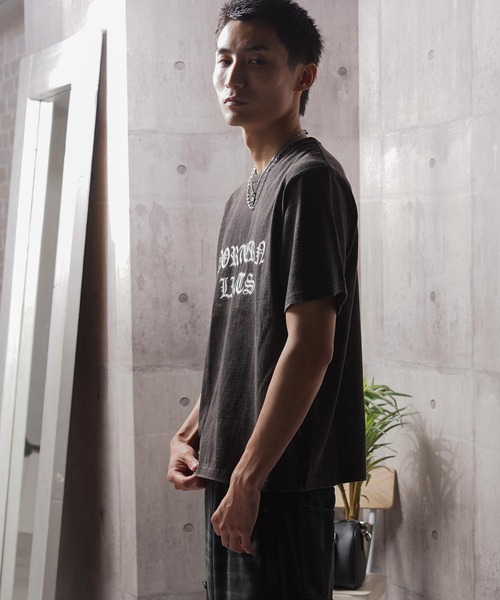 1111clothing(ワンフォークロージング)の「スノー加工 ドリッピング Tシャツ / Snow-Print Dripping T-Shirt(Tシャツ/カットソー・メンズ・ホワイト/ブラック・M/S)」の15枚目の写真