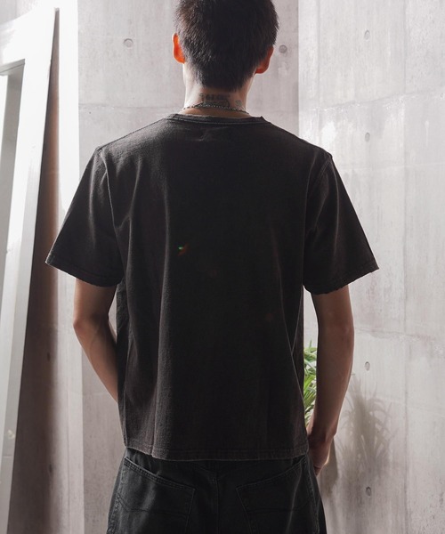 1111clothing(ワンフォークロージング)の「スノー加工 ドリッピング Tシャツ / Snow-Print Dripping T-Shirt(Tシャツ/カットソー・メンズ・ホワイト/ブラック・M/S)」の18枚目の写真
