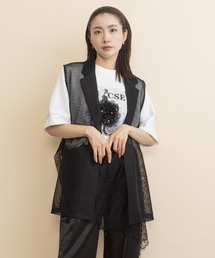 ロングジレ　メッシュシアーベスト