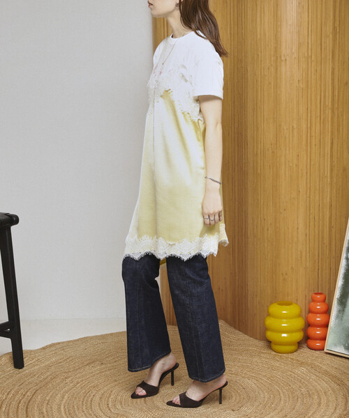 Firsthand(ファーストハンド)の「Firsthand/ファーストハンド レース切り替え ヴィンテージサテン キャミトップ【限定展開】(キャミソール・レディース・ブラウン/オフホワイト/レモンイエロー/ブラック・FREE)」の5枚目の写真
