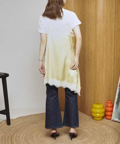 Firsthand(ファーストハンド)の「Firsthand/ファーストハンド レース切り替え ヴィンテージサテン キャミトップ【限定展開】(キャミソール・レディース・ブラウン/オフホワイト/レモンイエロー/ブラック・FREE)」の5枚目の写真