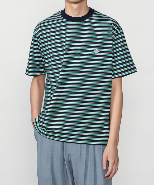 DANTON(ダントン)の「DANTON | マルチボーダー ポケットクルーネックTシャツ MEN(Tシャツ/カットソー・メンズ・ブルー系その他5/ブラック系その他/ブルー系その他・XL/S/L/M)」の10枚目の写真
