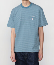 DANTON | マルチボーダー ポケットクルーネックTシャツ MEN