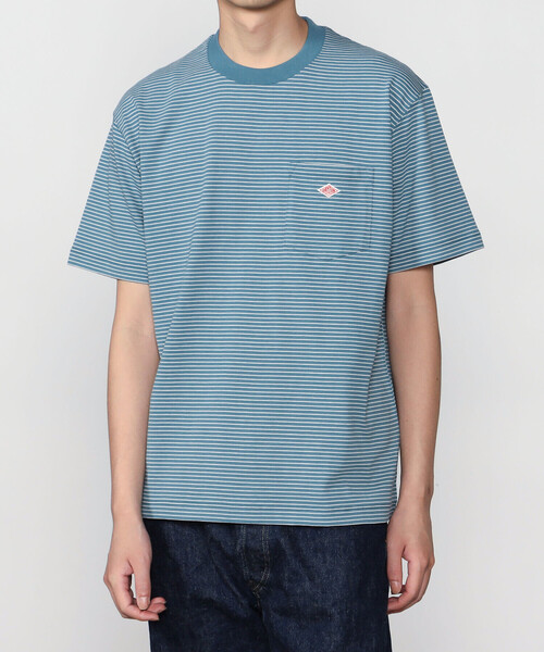 DANTON(ダントン)の「DANTON | マルチボーダー ポケットクルーネックTシャツ MEN(Tシャツ/カットソー・メンズ・ブルー系その他5/ブラック系その他/ブルー系その他・XL/S/L/M)」の1枚目の写真