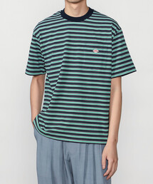 DANTON | マルチボーダー ポケットクルーネックTシャツ MEN