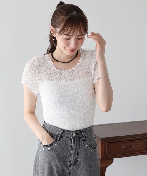 BLUEEAST(ブルーイースト)の「コンパクトシャーリングカットソー(Tシャツ/カットソー・レディース・ホワイト/ブラック/ブルー・MEDIUM)」の2枚目の写真