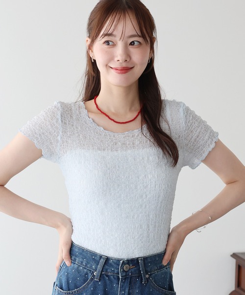 BLUEEAST(ブルーイースト)の「コンパクトシャーリングカットソー(Tシャツ/カットソー・レディース・ホワイト/ブラック/ブルー・MEDIUM)」の1枚目の写真