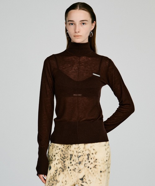 PRANK PROJECT（プランクプロジェクト）の「【2026Autumn Pre-Order】スイビウールタートルトップス / Suivi Wool Turtleneck Top（ニット/セーター・レディース・ブラウン/グレー/ブルー/ブラック・FREE）」の3枚目の写真