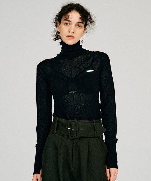 PRANK PROJECT（プランクプロジェクト）の「【2026Autumn Pre-Order】スイビウールタートルトップス / Suivi Wool Turtleneck Top（ニット/セーター・レディース・ブラウン/グレー/ブルー/ブラック・FREE）」の8枚目の写真