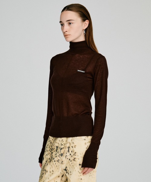 PRANK PROJECT（プランクプロジェクト）の「【2026Autumn Pre-Order】スイビウールタートルトップス / Suivi Wool Turtleneck Top（ニット/セーター・レディース・ブラウン/グレー/ブルー/ブラック・FREE）」の12枚目の写真