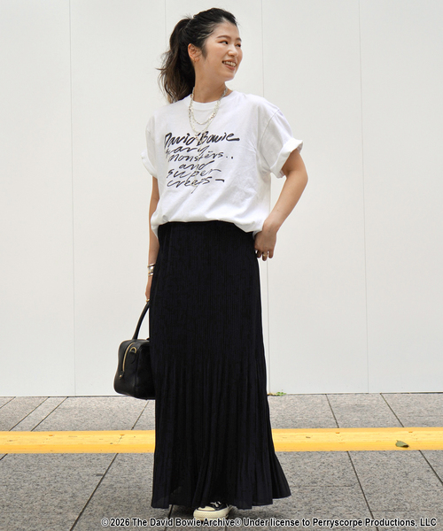 GOOD ROCK SPEED(グッドロックスピード)の「【GOOD ROCK SPEED/グッドロックスピード】DAVID BOWIE written T-sh(Tシャツ/カットソー・レディース・ホワイト・FREE)」の3枚目の写真