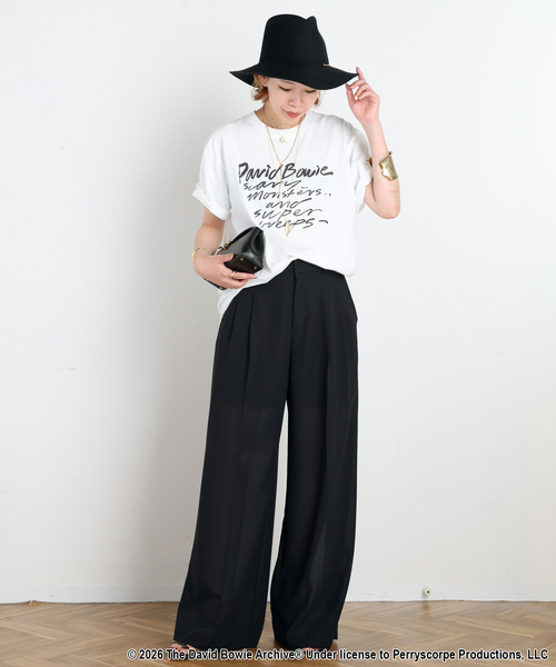GOOD ROCK SPEED(グッドロックスピード)の「【GOOD ROCK SPEED/グッドロックスピード】DAVID BOWIE written T-sh(Tシャツ/カットソー・レディース・ホワイト・FREE)」の9枚目の写真