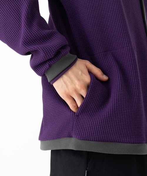 narifuri(ナリフリ)の「マルチワッフルカーディガン(カーディガン/ボレロ・メンズ・チャコール/グレイッシュベージュ/パープル/ブラック・SMALL/MEDIUM/LARGE/X-LARGE)」の10枚目の写真