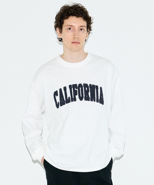 coca(coca)(コカ)の「サガラ刺繍ワイドロンT(Tシャツ/カットソー・メンズ・ホワイト/ブラック・L/M/XL)」の2枚目の写真