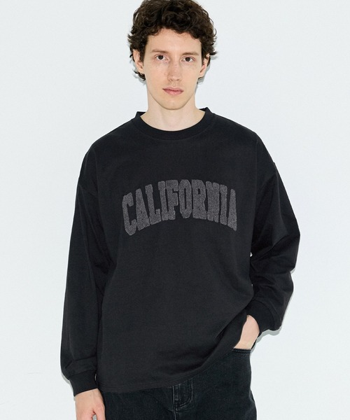 coca(coca)(コカ)の「サガラ刺繍ワイドロンT(Tシャツ/カットソー・メンズ・ホワイト/ブラック・L/M/XL)」の1枚目の写真