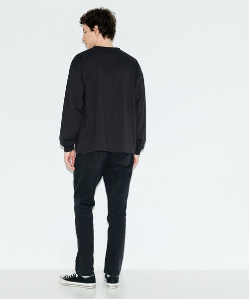 coca(coca)(コカ)の「サガラ刺繍ワイドロンT(Tシャツ/カットソー・メンズ・ホワイト/ブラック・L/M/XL)」の5枚目の写真