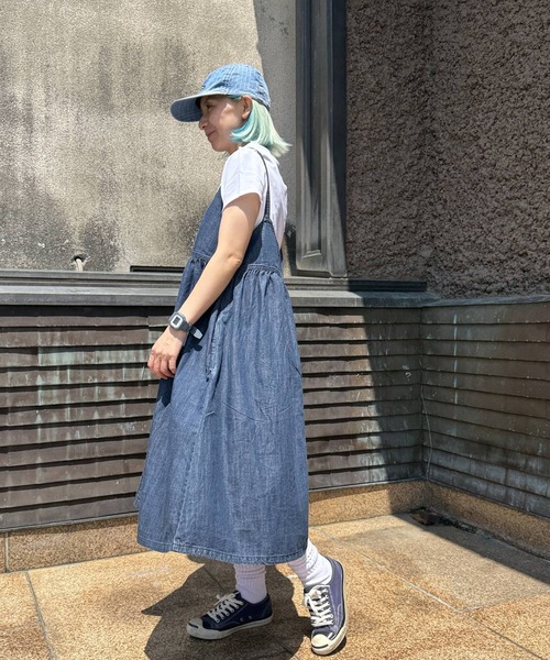 OLD BETTY'S（オールドベティーズ）の「オールドベティーズ【OLD BETTY’S】Denim camisole One-piece（ワンピース・レディース・インディゴブルー・FREE）」の4枚目の写真