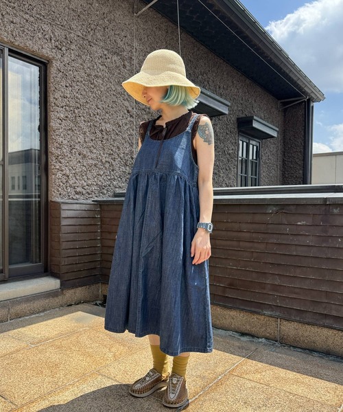 OLD BETTY'S（オールドベティーズ）の「オールドベティーズ【OLD BETTY’S】Denim camisole One-piece（ワンピース・レディース・インディゴブルー・FREE）」の6枚目の写真