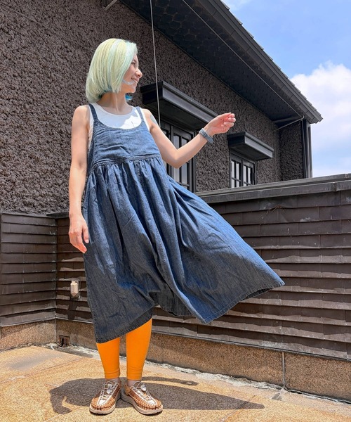 OLD BETTY'S（オールドベティーズ）の「オールドベティーズ【OLD BETTY’S】Denim camisole One-piece（ワンピース・レディース・インディゴブルー・FREE）」の8枚目の写真