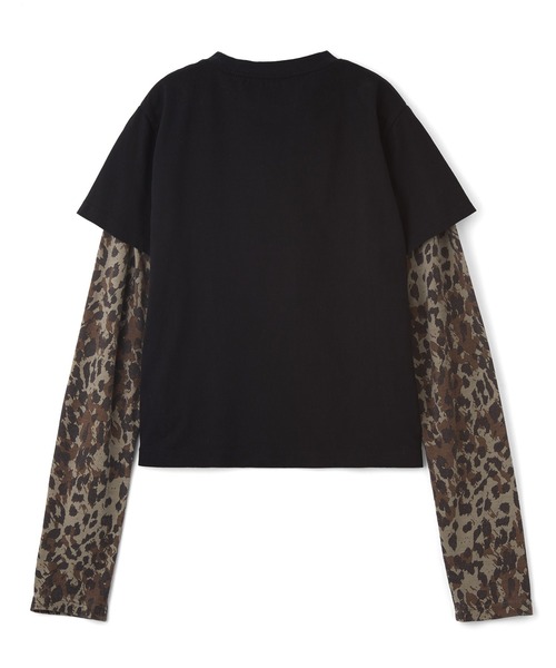X-girl(エックスガール)の「LAYERED STYLE L/S COMPACT TEE(Tシャツ/カットソー・レディース・オフホワイト/ブラック・S/M)」の10枚目の写真