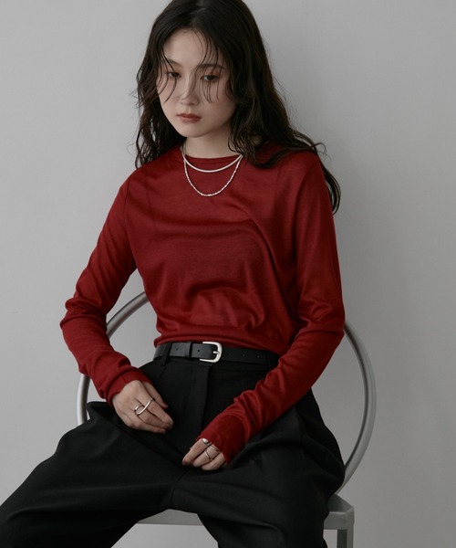 Aunt Marie's(アントマリーズ)の「シアーロンT(Tシャツ/カットソー・レディース・レッド/ブラック/ホワイト・FREE)」の21枚目の写真