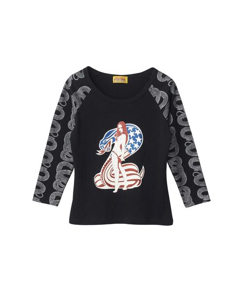 HYSTERIC GLAMOUR（ヒステリックグラマー）の「COBRA 七分袖チビTシャツ（Tシャツ/カットソー・レディース・ホワイト/ブラック・FREE）」の2枚目の写真