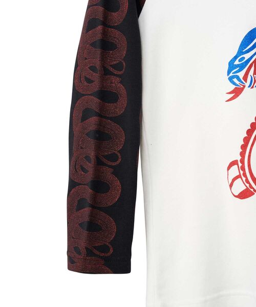 HYSTERIC GLAMOUR（ヒステリックグラマー）の「COBRA 七分袖チビTシャツ（Tシャツ/カットソー・レディース・ホワイト/ブラック・FREE）」の5枚目の写真