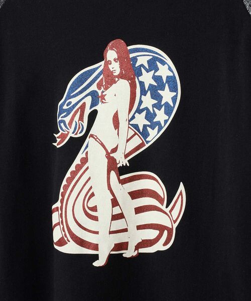 HYSTERIC GLAMOUR（ヒステリックグラマー）の「COBRA 七分袖チビTシャツ（Tシャツ/カットソー・レディース・ホワイト/ブラック・FREE）」の7枚目の写真
