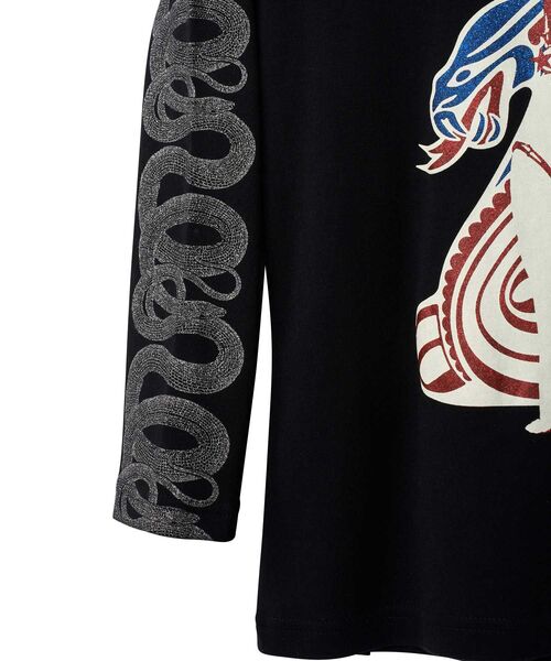 HYSTERIC GLAMOUR（ヒステリックグラマー）の「COBRA 七分袖チビTシャツ（Tシャツ/カットソー・レディース・ホワイト/ブラック・FREE）」の8枚目の写真