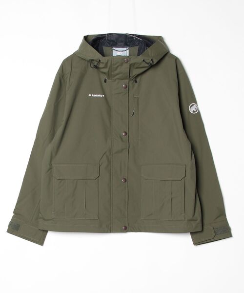 Mammut(マムート)の「マウンテン ソフトシェル フーデッド ジャケット アジアンフィット ウィメンズ / Mountain SO Hooded Jacket AF Women(ブルゾン・レディース・カーキ・SMALL/MEDIUM/LARGE)」の1枚目の写真