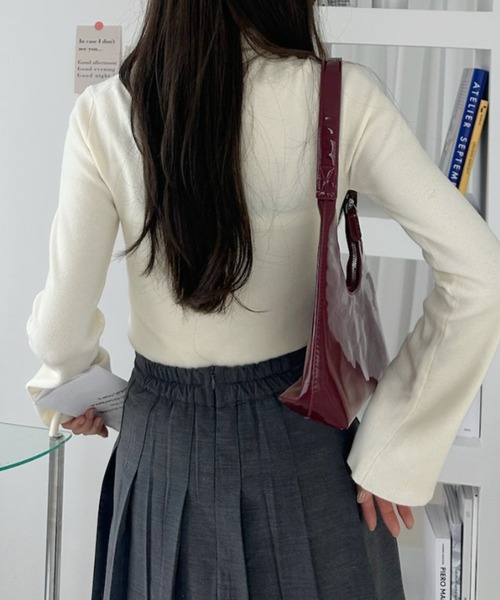 U.S. POLO ASSN.(ユーエスポロアッスン)の「【Ada.別注 U.S. POLO ASSN.】ハーフジップ リブ ニットプルオーバー(ニット/セーター・レディース・ボルドー/チャコールグレー/アイボリー・M/L)」の11枚目の写真