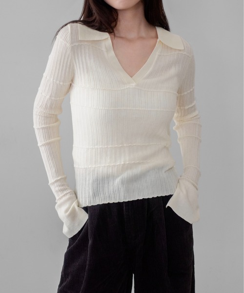 on:nue（オンニュ）の「【on:nue】袖フレアスキッパーメロウリブニット /26-27 AW COLLECTION（ニット/セーター・レディース・グレー/ネイビー/アイボリー/ブラック・FREE）」の6枚目の写真