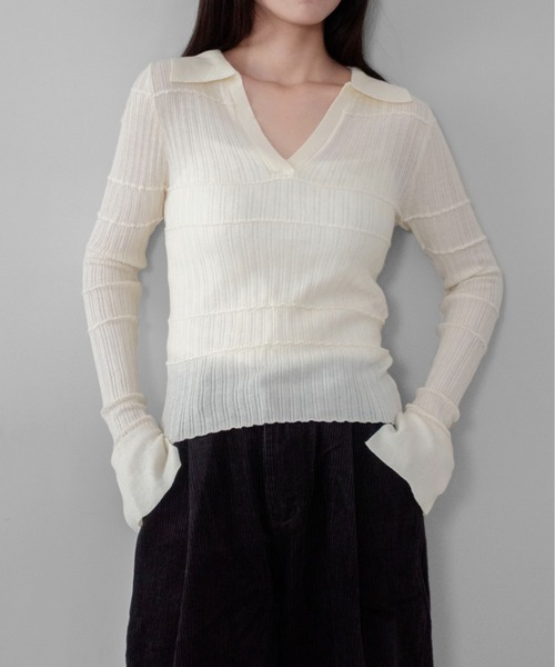 on:nue（オンニュ）の「【on:nue】袖フレアスキッパーメロウリブニット /26-27 AW COLLECTION（ニット/セーター・レディース・グレー/ネイビー/アイボリー/ブラック・FREE）」の9枚目の写真
