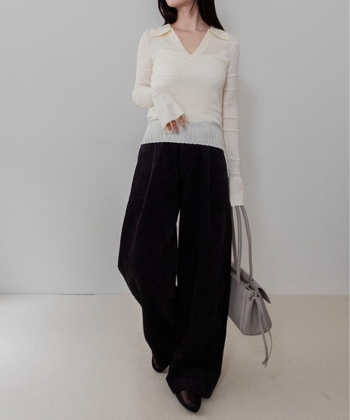 on:nue（オンニュ）の「【on:nue】袖フレアスキッパーメロウリブニット /26-27 AW COLLECTION（ニット/セーター・レディース・グレー/ネイビー/アイボリー/ブラック・FREE）」の13枚目の写真