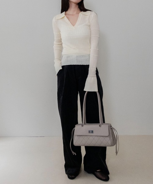 on:nue（オンニュ）の「【on:nue】袖フレアスキッパーメロウリブニット /26-27 AW COLLECTION（ニット/セーター・レディース・グレー/ネイビー/アイボリー/ブラック・FREE）」の14枚目の写真