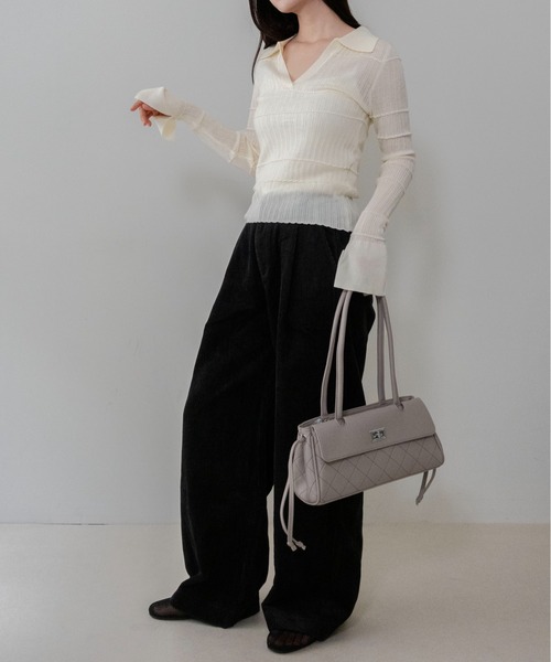 on:nue（オンニュ）の「【on:nue】袖フレアスキッパーメロウリブニット /26-27 AW COLLECTION（ニット/セーター・レディース・グレー/ネイビー/アイボリー/ブラック・FREE）」の16枚目の写真