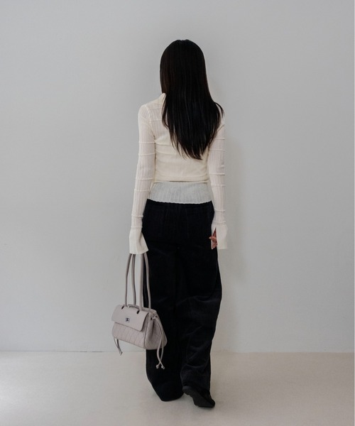 on:nue（オンニュ）の「【on:nue】袖フレアスキッパーメロウリブニット /26-27 AW COLLECTION（ニット/セーター・レディース・グレー/ネイビー/アイボリー/ブラック・FREE）」の17枚目の写真