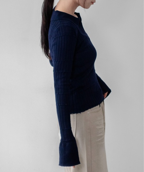 on:nue（オンニュ）の「【on:nue】袖フレアスキッパーメロウリブニット /26-27 AW COLLECTION（ニット/セーター・レディース・グレー/ネイビー/アイボリー/ブラック・FREE）」の19枚目の写真