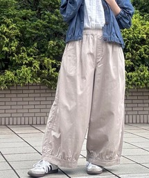カラーツイルランタンパンツ　オーガニック綿入