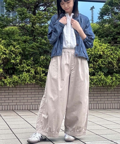 SELF+SERVICE（セルフサービス）の「カラーツイルランタンパンツ　オーガニック綿入（その他パンツ・レディース・ベージュ/グリーン系その他・L/M）」の3枚目の写真