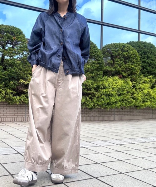 SELF+SERVICE（セルフサービス）の「カラーツイルランタンパンツ　オーガニック綿入（その他パンツ・レディース・ベージュ/グリーン系その他・L/M）」の5枚目の写真