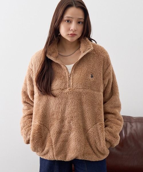 U.S. POLO ASSN.(ユーエスポロアッスン)の「【U.S. POLO ASSN./ユーエスポロアッスン】ワンポイント ダブルホースマン刺繍 ダブルフェイス ボアフリース ハーフジップ(その他アウター・メンズ・アイボリー/カーキ/ネイビー/ベージュ/ブラック・LL/L/M)」の20枚目の写真